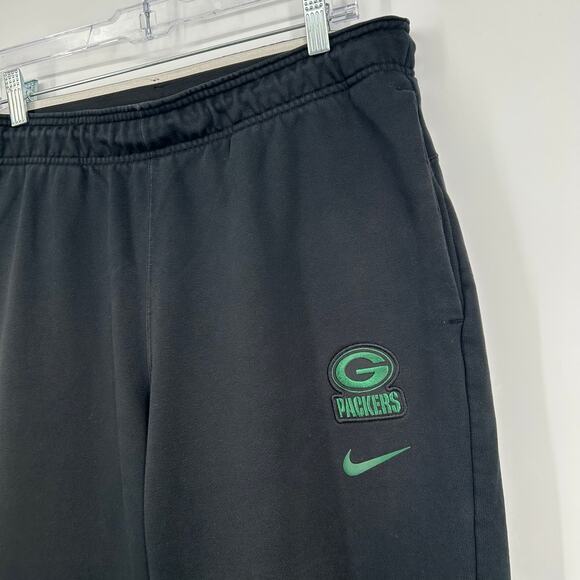 Men's Black Nike Dri-Fit NFL Green Bay Packers Football Sweatpants Joggers Sz M - Picture 3 of 9